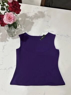 Express Body Contour Purple Boat Neck Tank Top Size M NWT